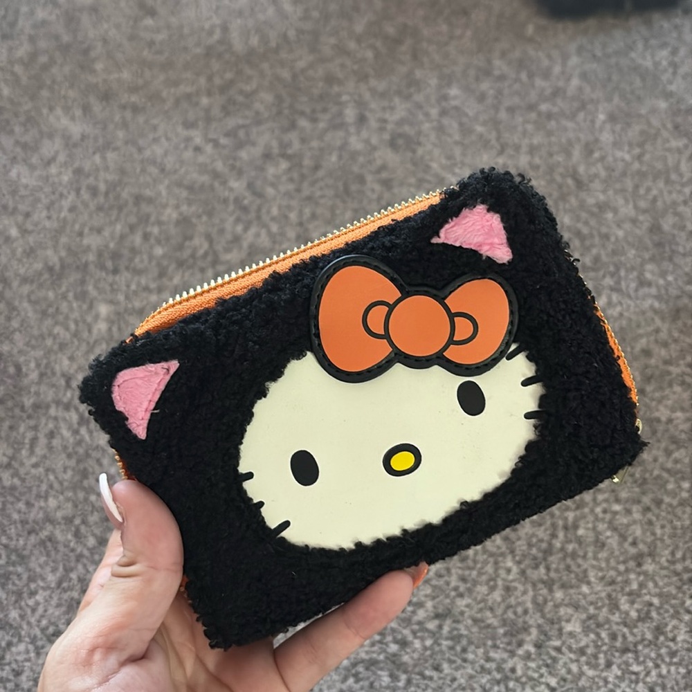 Hello Kitty Black and Orange Furry Card Holder